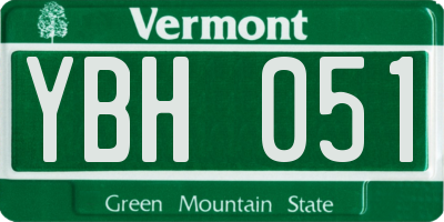 VT license plate YBH051