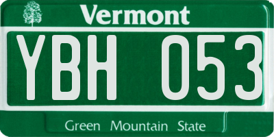 VT license plate YBH053