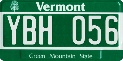 VT license plate YBH056