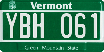 VT license plate YBH061