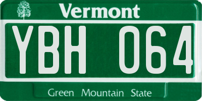 VT license plate YBH064