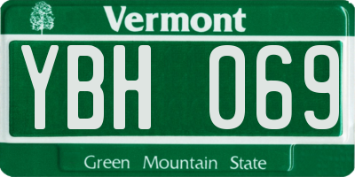 VT license plate YBH069
