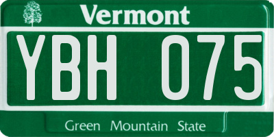 VT license plate YBH075