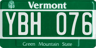 VT license plate YBH076