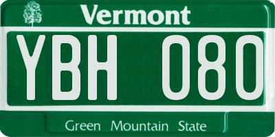 VT license plate YBH080