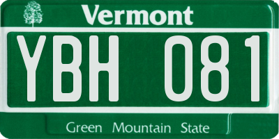 VT license plate YBH081