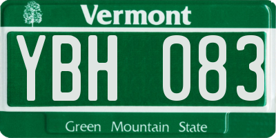 VT license plate YBH083
