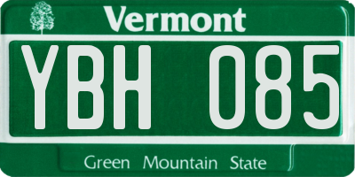 VT license plate YBH085