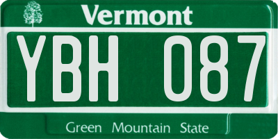 VT license plate YBH087