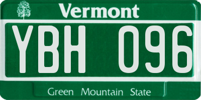 VT license plate YBH096