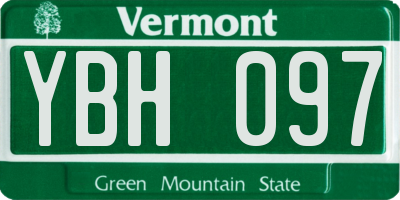VT license plate YBH097