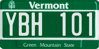 VT license plate YBH101