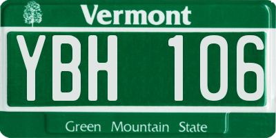 VT license plate YBH106