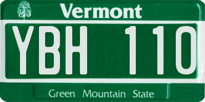 VT license plate YBH110