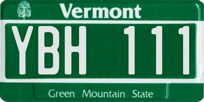 VT license plate YBH111