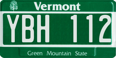 VT license plate YBH112