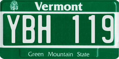 VT license plate YBH119