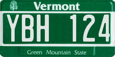 VT license plate YBH124