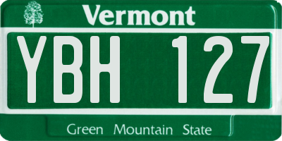 VT license plate YBH127