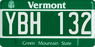 VT license plate YBH132