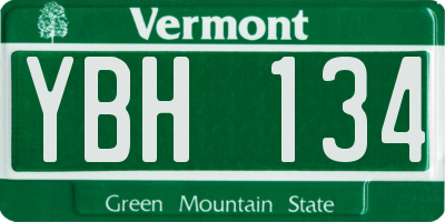 VT license plate YBH134