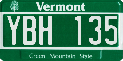 VT license plate YBH135