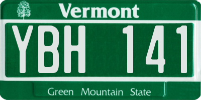 VT license plate YBH141