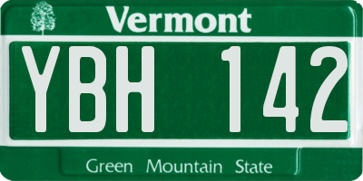 VT license plate YBH142
