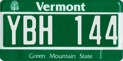 VT license plate YBH144
