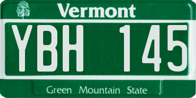 VT license plate YBH145