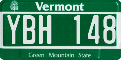 VT license plate YBH148