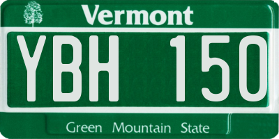 VT license plate YBH150