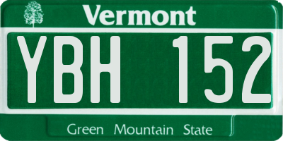 VT license plate YBH152