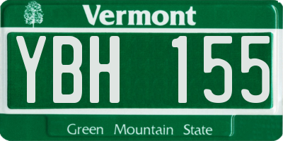 VT license plate YBH155