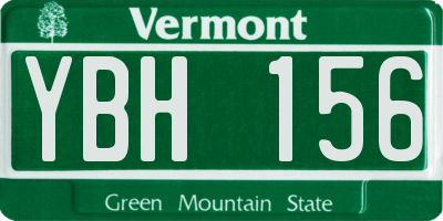 VT license plate YBH156