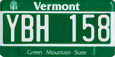 VT license plate YBH158