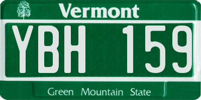 VT license plate YBH159