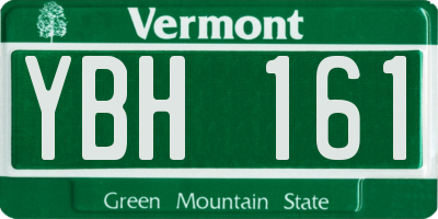 VT license plate YBH161