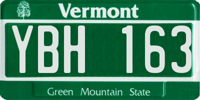 VT license plate YBH163