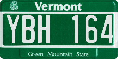 VT license plate YBH164