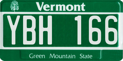 VT license plate YBH166