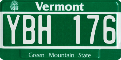 VT license plate YBH176
