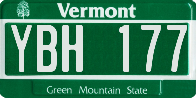 VT license plate YBH177