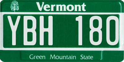 VT license plate YBH180