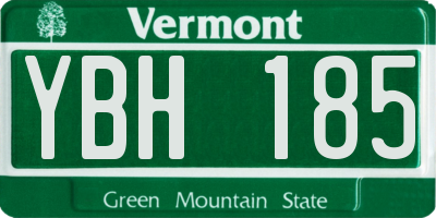 VT license plate YBH185