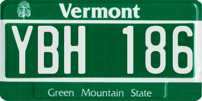 VT license plate YBH186
