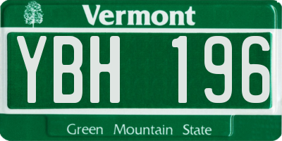 VT license plate YBH196