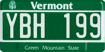 VT license plate YBH199