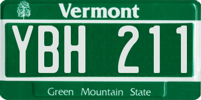VT license plate YBH211