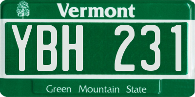 VT license plate YBH231